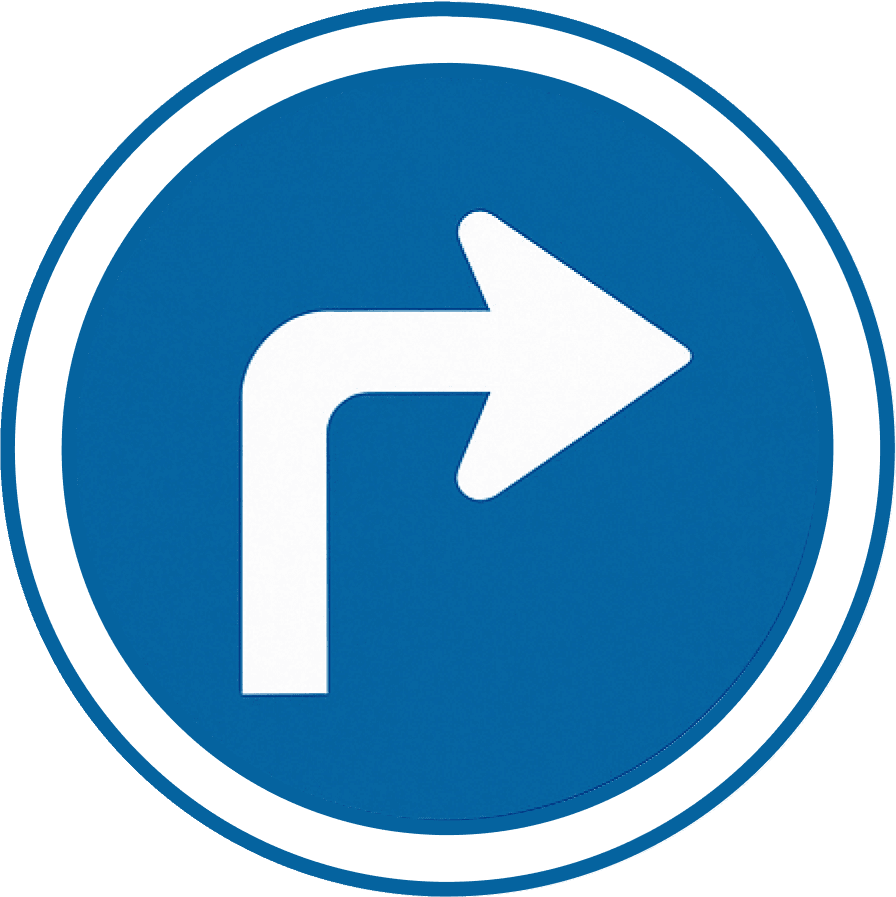 Turn Right Only road sign