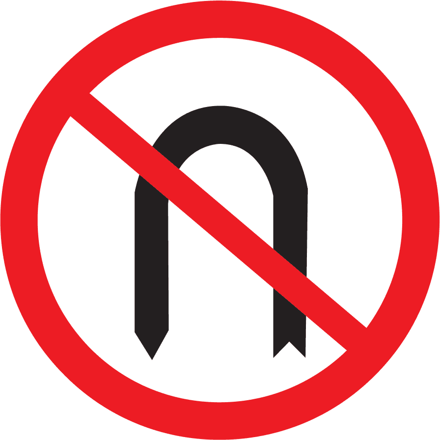 U-Turn Prohibited road sign
