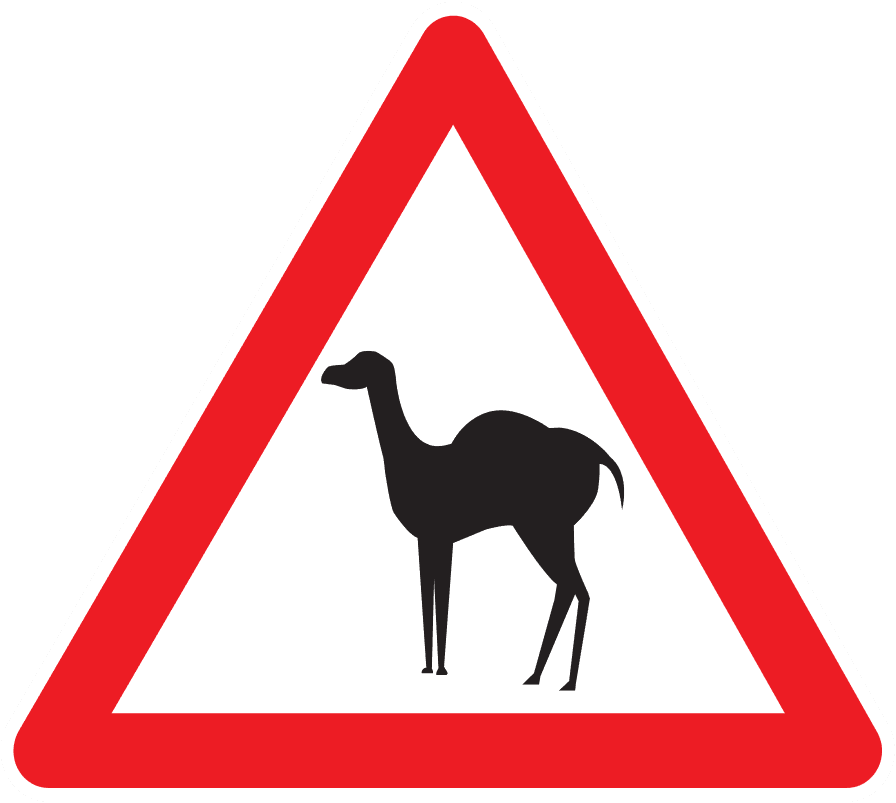 Camel Crossing Sign
