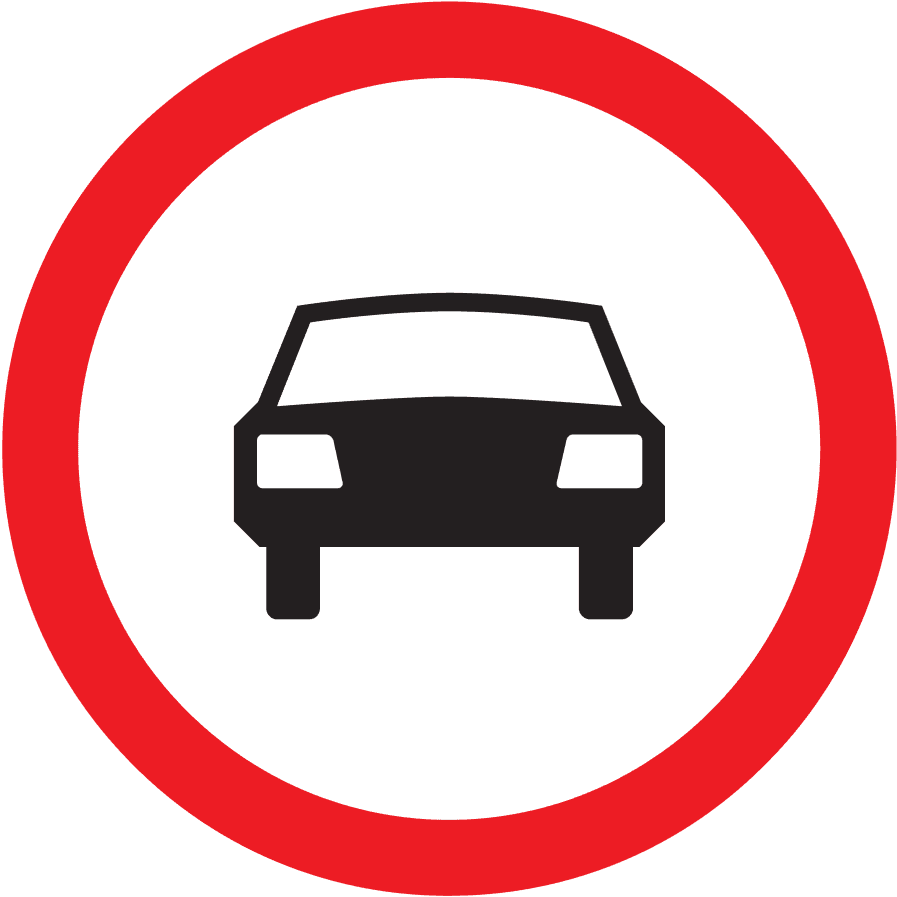 Vehicles Prohibited road sign