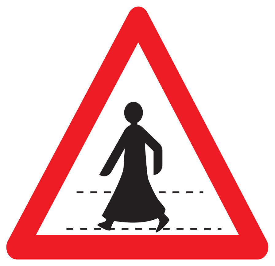 Pedestrian Crossing Ahead Sign