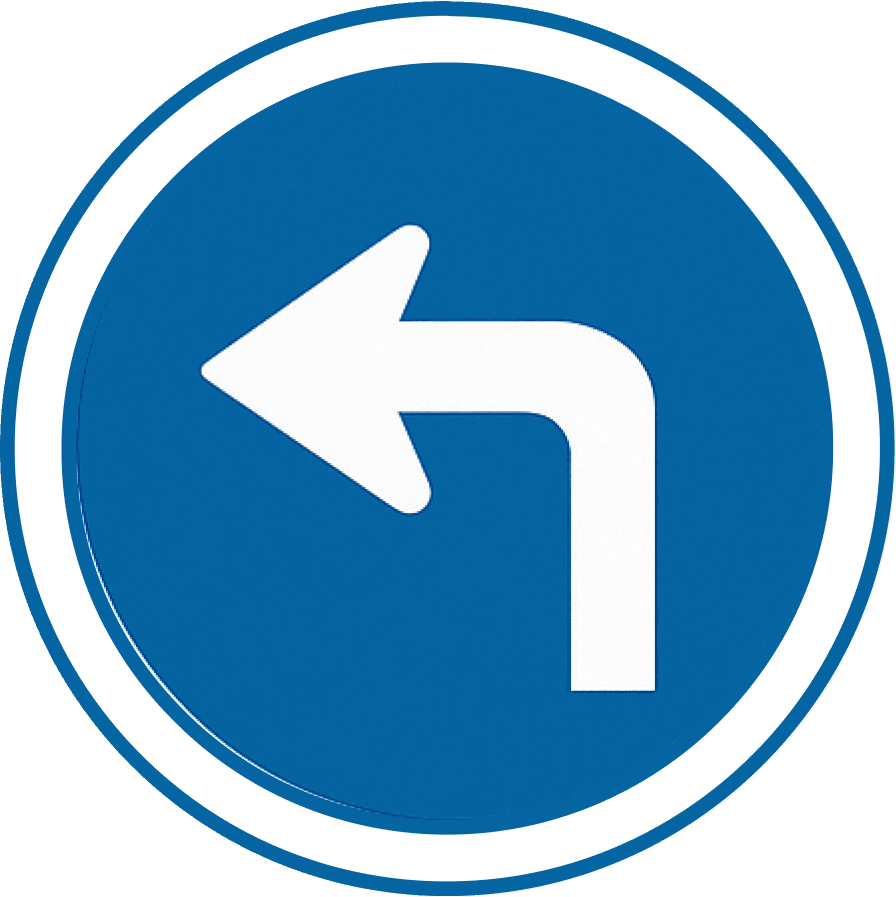 Turn Left Only road sign